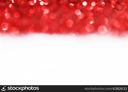 Red shiny glitter holiday beautiful background with white copy space