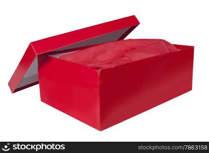 red shoe box isolated on white with clipping path