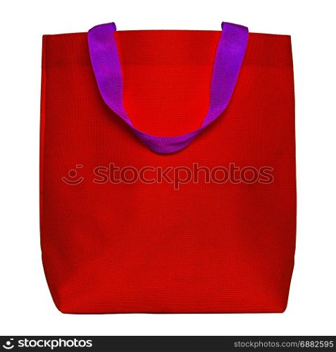red shopping bag isolated on white with clipping path