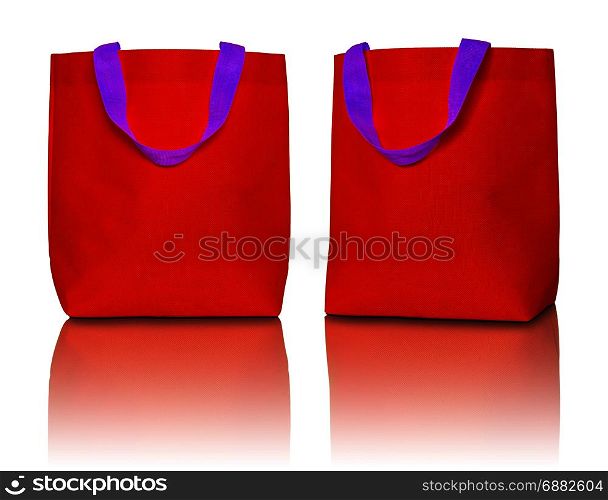 red shopping bag on white background