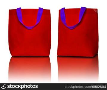 red shopping bag on white background