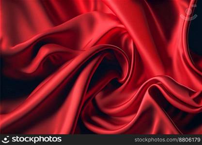 Red silk draped fabric background