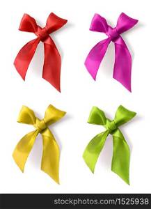 Red silk ribbon knotted bow