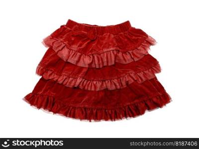 red skirt for girl, isolated on white background