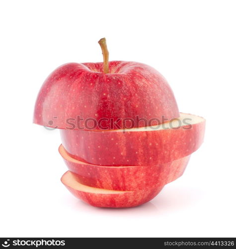 Red sliced apple isolated on white background cutout