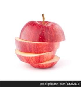 Red sliced apple isolated on white background cutout