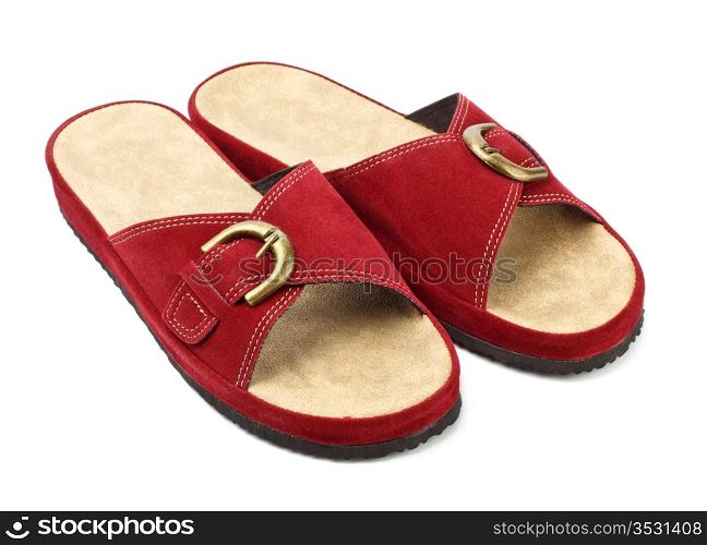 red slippers isolated on white