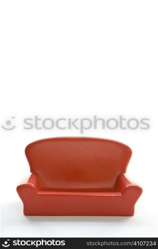 Red Sofa On White Background