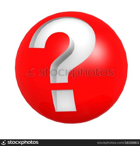 Red sphere question mark