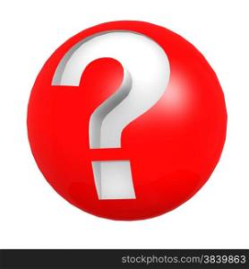 Red sphere question mark