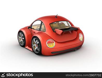 Red sport car (3d isolated on white background micromachines series)