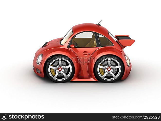 Red sport car (3d isolated on white background micromachines series)