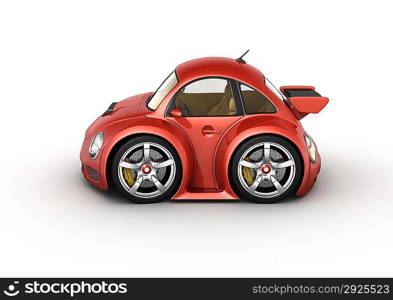 Red sport car (3d isolated on white background micromachines series)