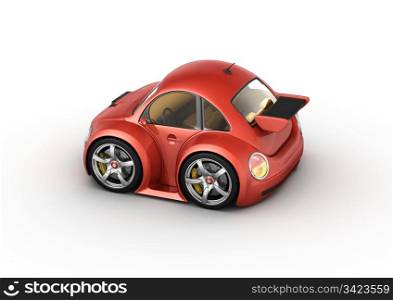 Red sport car (3d isolated on white background micromachines series)