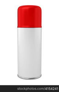 red spray can isolated on white background