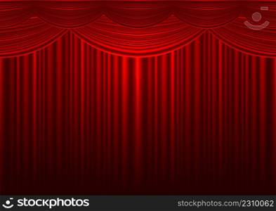 Red stage curtain illustration background.. Red stage curtain illustration background
