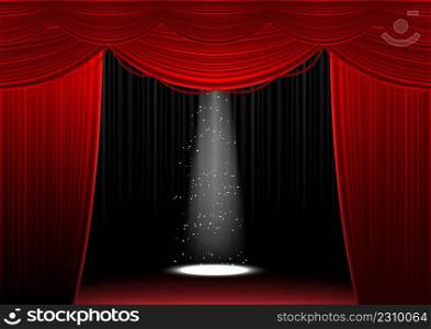 Red stage curtain illustration background.. Red stage curtain illustration background