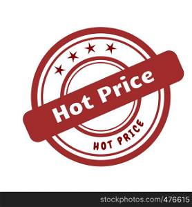 red stamp hot price vector on white background.