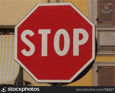 red stop sign. Regulatory signs, european red stop traffic sign