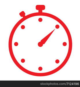 red stopwatch icon on white background. flat style. stopwatch icon for your web site design, logo, app, UI. stopwatch clock symbol. timer sign.