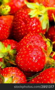 Red strawberries isolated on the white background