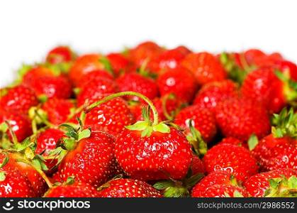 Red strawberries isolated on the white background