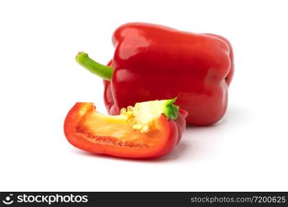 red sweet bell pepper isolate on white backgroud