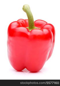 Red sweet bell pepper isolated on white background cutout