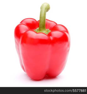 Red sweet bell pepper isolated on white background cutout