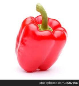 Red sweet bell pepper isolated on white background cutout