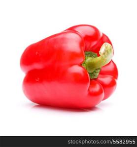 Red sweet bell pepper isolated on white background cutout