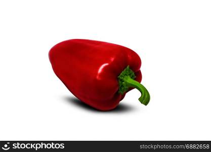 Red sweet pepper isolated on white background