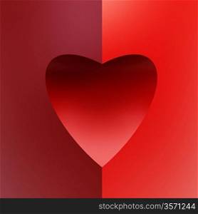 red symbolic valentine heart, 3d render