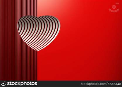 red symbolic valentine heart, 3d render
