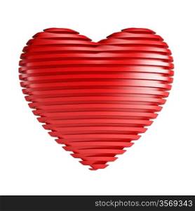 red symbolic valentine heart, isolated 3d render