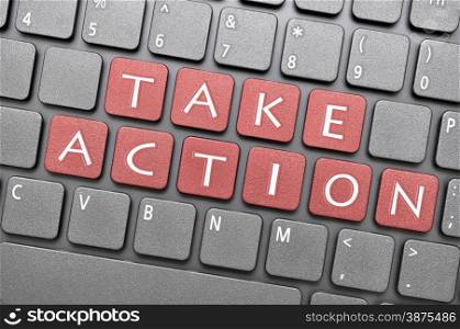 Red take action key on keyboard