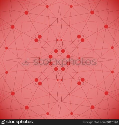 Red Technology Background with Particle, Molecule Structure. Genetic and Chemical Compounds. Communication Concept. Space and Constellations.