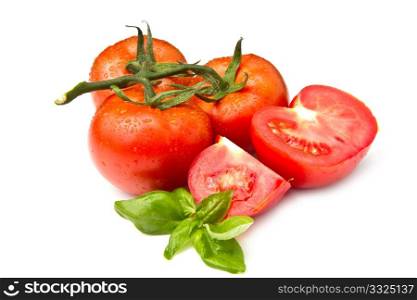 red tomato vegetable isolated on white background