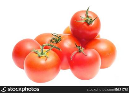 Red tomatoes isolated on a white background