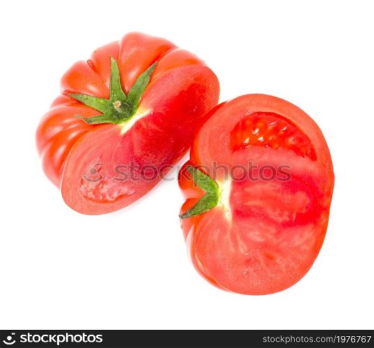 Red Tomatoes Isolated on a White Background Studio Photo. Red Tomatoes Isolated on a White Background