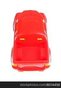 red toy car on a white background