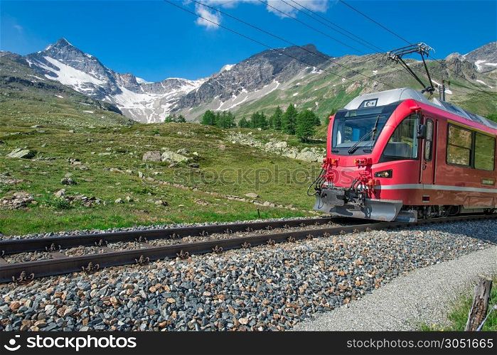 Red train to the Alps