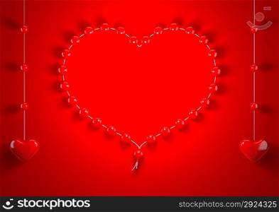 Red valentine hearts background (love, valentine day series)