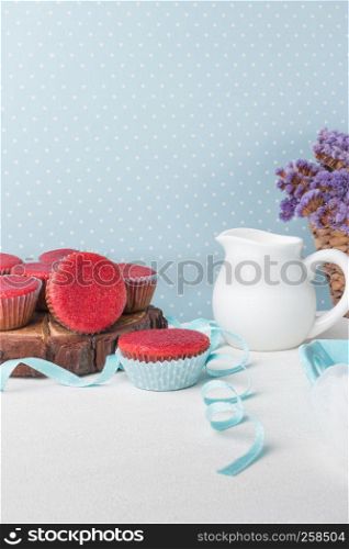 Red velvet cupcakes for Valentine's Day