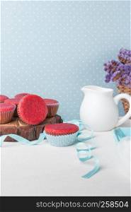 Red velvet cupcakes for Valentine's Day