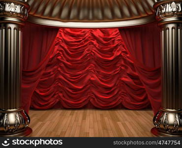 red velvet curtain opening the scene