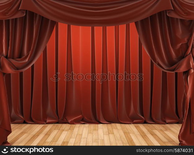 red velvet curtain opening the scene