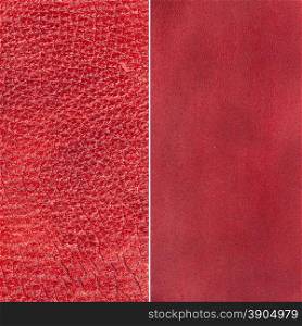 Red vintage leather texture closeup