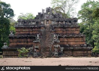 Red wall temple, Angkor, Cambodia