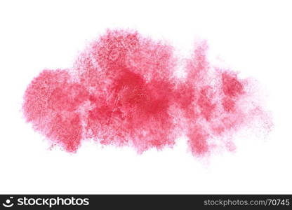 Red watercolor stain isolated on the white background. Watercolour element for your design
